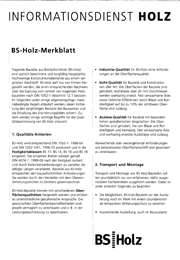 BS-Holz-Merkblatt, 1. Auflage